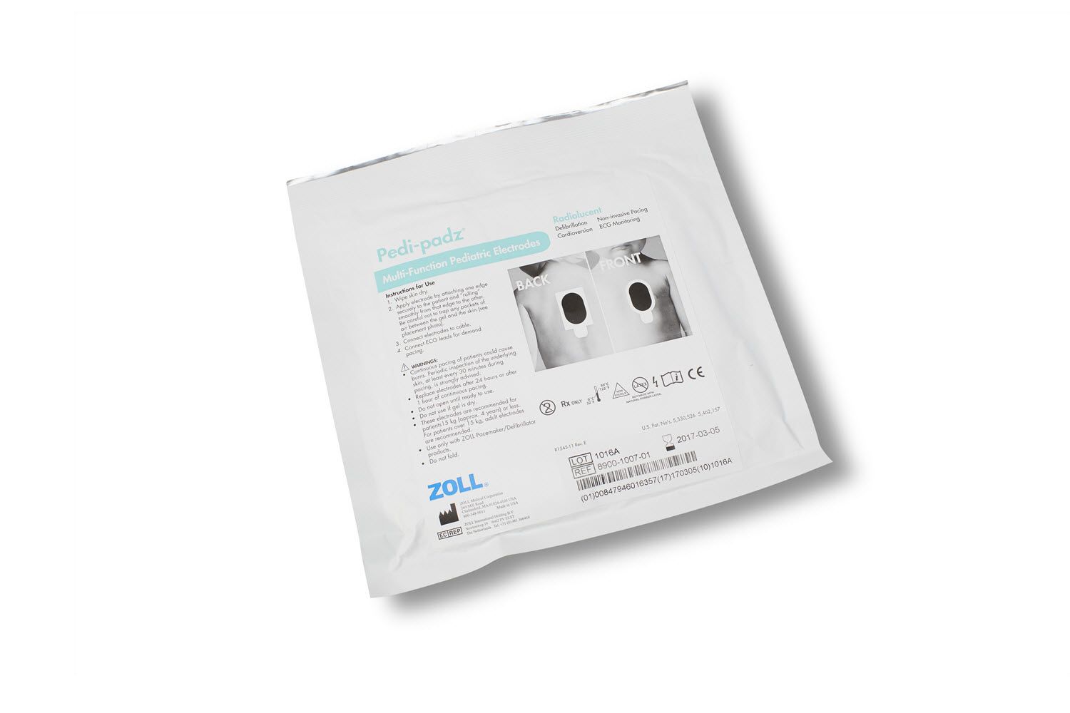 Zoll Pedi-Padz Radiolucent Solid Gel Electrode Case of 6 8900-1005-01 Zoll Pedi-Padz Radiolucent Solid Gel Electrode Case of 6 8900-1005-01
